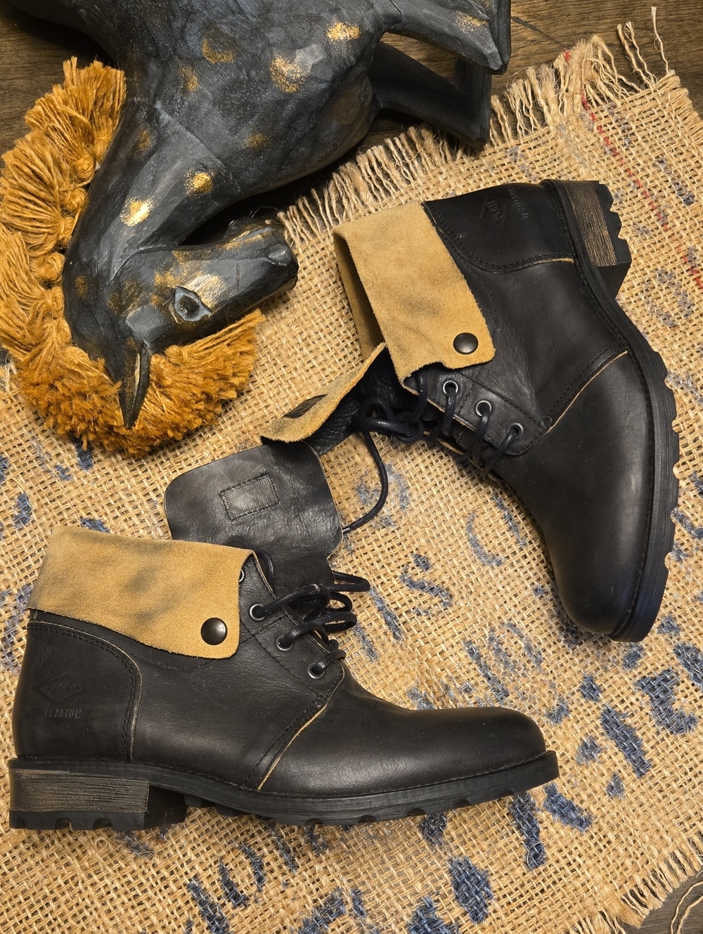 PLDM by Palladium Leather Fold-Over Cuff Lace-Up Boots Size 41